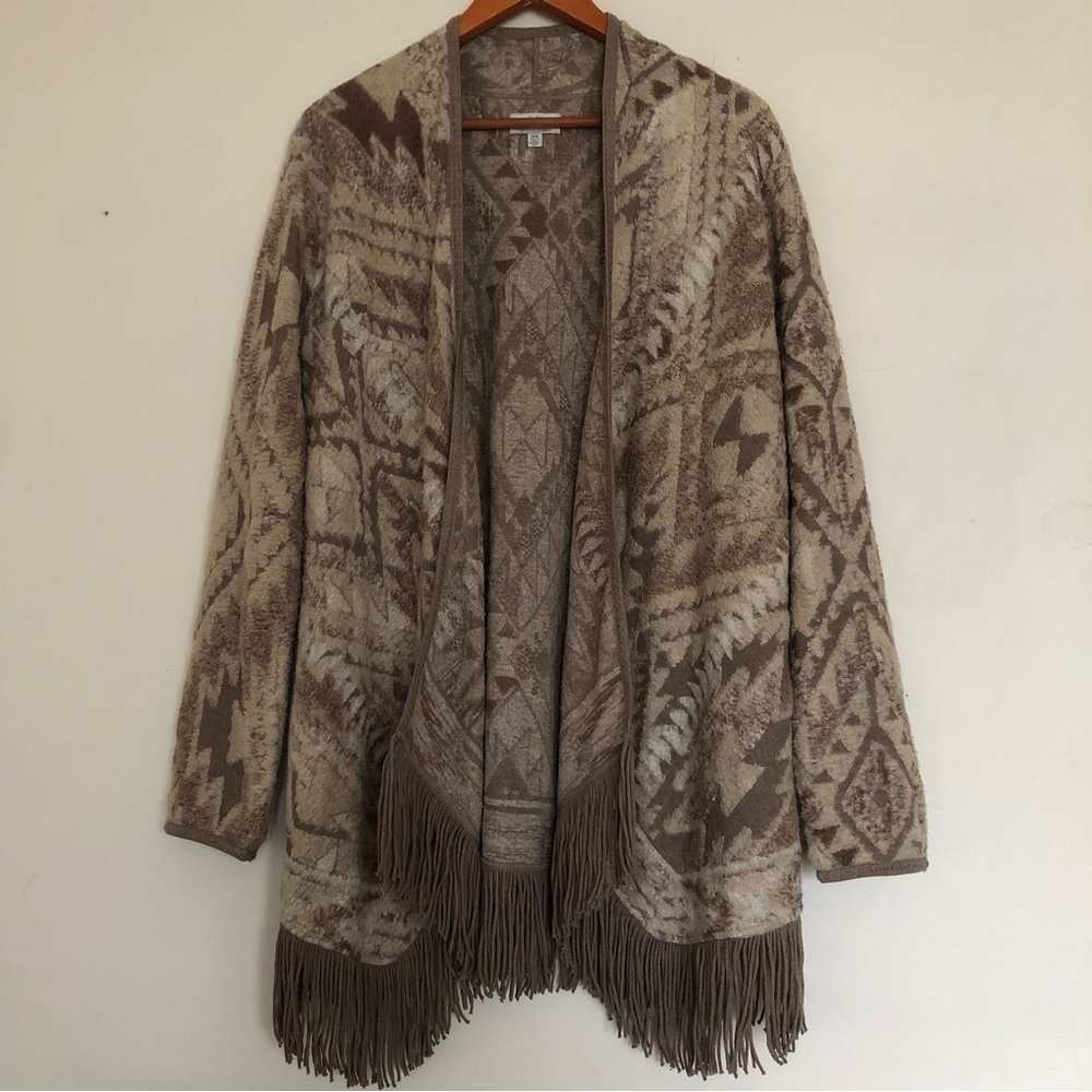 Lucky Brand Women's Drape Open Front Southwestern Cardigan